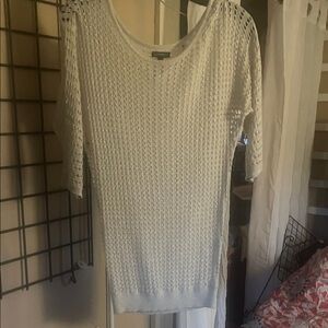 Express White Open-Knit Top